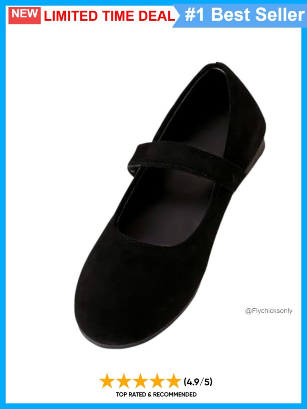 Wide Toe Box Mary Jane Flats Adjustable Strap Slip On Knit Ballet Shoes